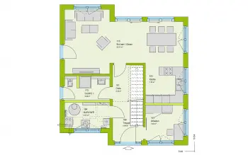 Grundriss Pultdach LifeStyle 13.11 P von massa haus