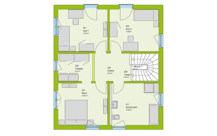 massa haus - Musterhaus LifeStyle 14.04 F Obergeschoss