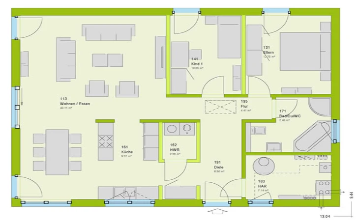 massa haus - Musterhaus LifeStyle 31 V2 Erdgeschoss