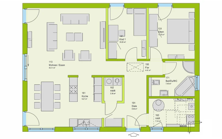 massa haus - Musterhaus ComfortStyle 10.01 P Erdgeschoss