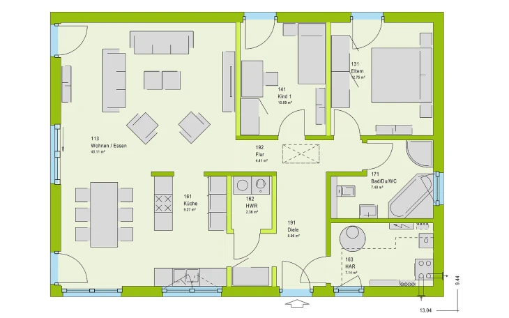 massa haus - Musterhaus ComfortStyle 10.01 W Erdgeschoss