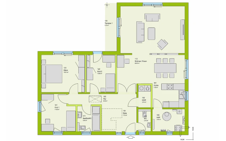 massa haus - Musterhaus ComfortStyle 13.01 W Erdgeschoss