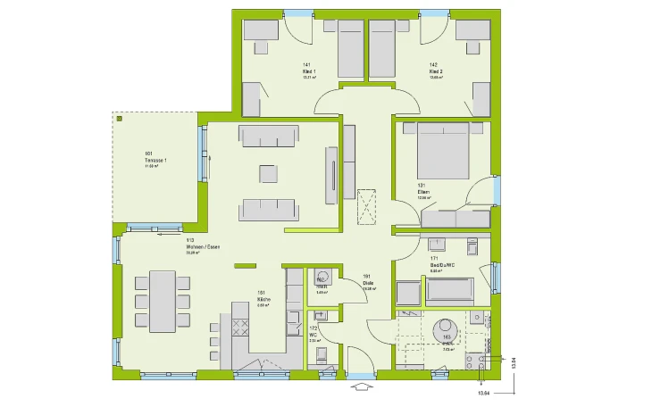 massa haus - Musterhaus ComfortStyle 13.03 W  Erdgeschoss