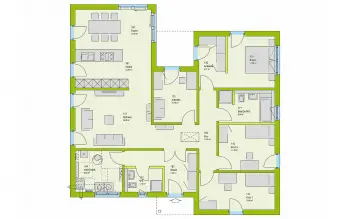 Grundriss Pultdach ComfortStyle 14.01 P von massa haus