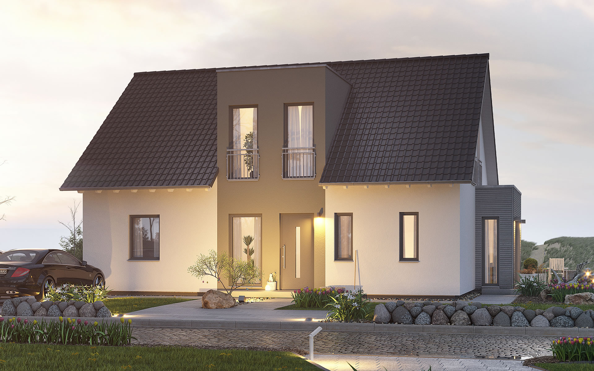 Musterhaus Wohnbeispiele Grundrisse Aller Haustypen Hausbau