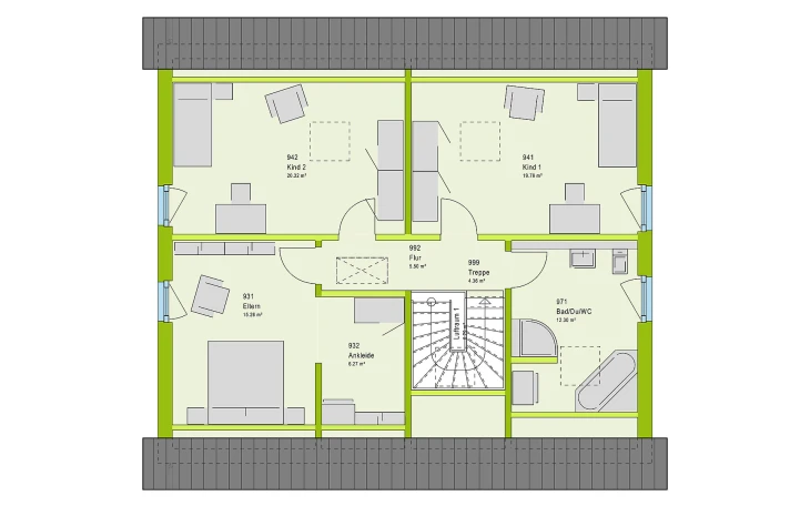 massa haus - Musterhaus FamilyStyle 18.01 S Dachgeschoss