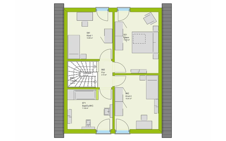 massa haus - Musterhaus LifeStyle 13.07 S Dachgeschoss