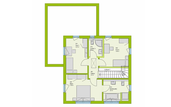 massa haus - Musterhaus LifeStyle 15.02 W Obergeschoss