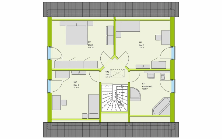 massa haus - Musterhaus LifeStyle 16.02 S Dachgeschoss