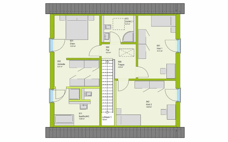 massa haus - Musterhaus LifeStyle 16.03 S Dachgeschoss