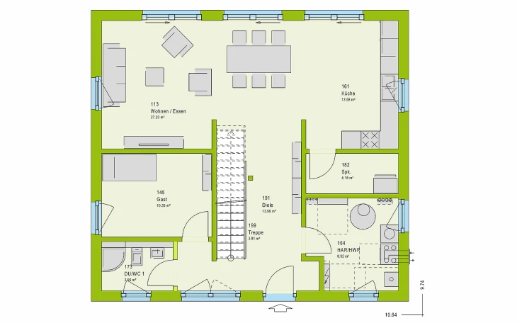 massa haus - Musterhaus LifeStyle 16.03 S Erdgeschoss