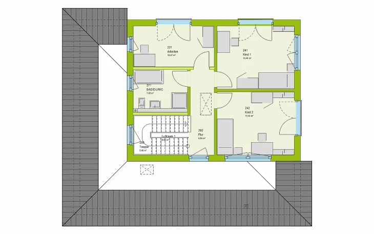 massa haus - Musterhaus LifeStyle 17.02 W Obergeschoss