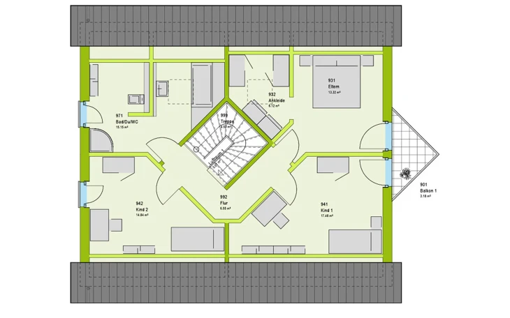 massa haus - Musterhaus LifeStyle 18.01 S Dachgeschoss