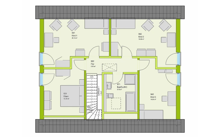 massa haus - Musterhaus LifeStyle 18.02 S Dachgeschoss