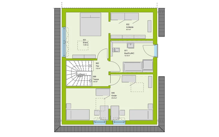 massa haus - Musterhaus TwinStyle 13.01 W Dachgeschoss