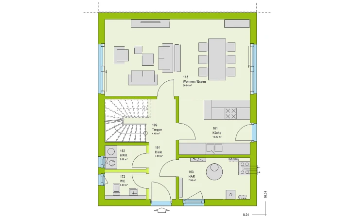 massa haus - Musterhaus TwinStyle 13.01 W Erdgeschoss