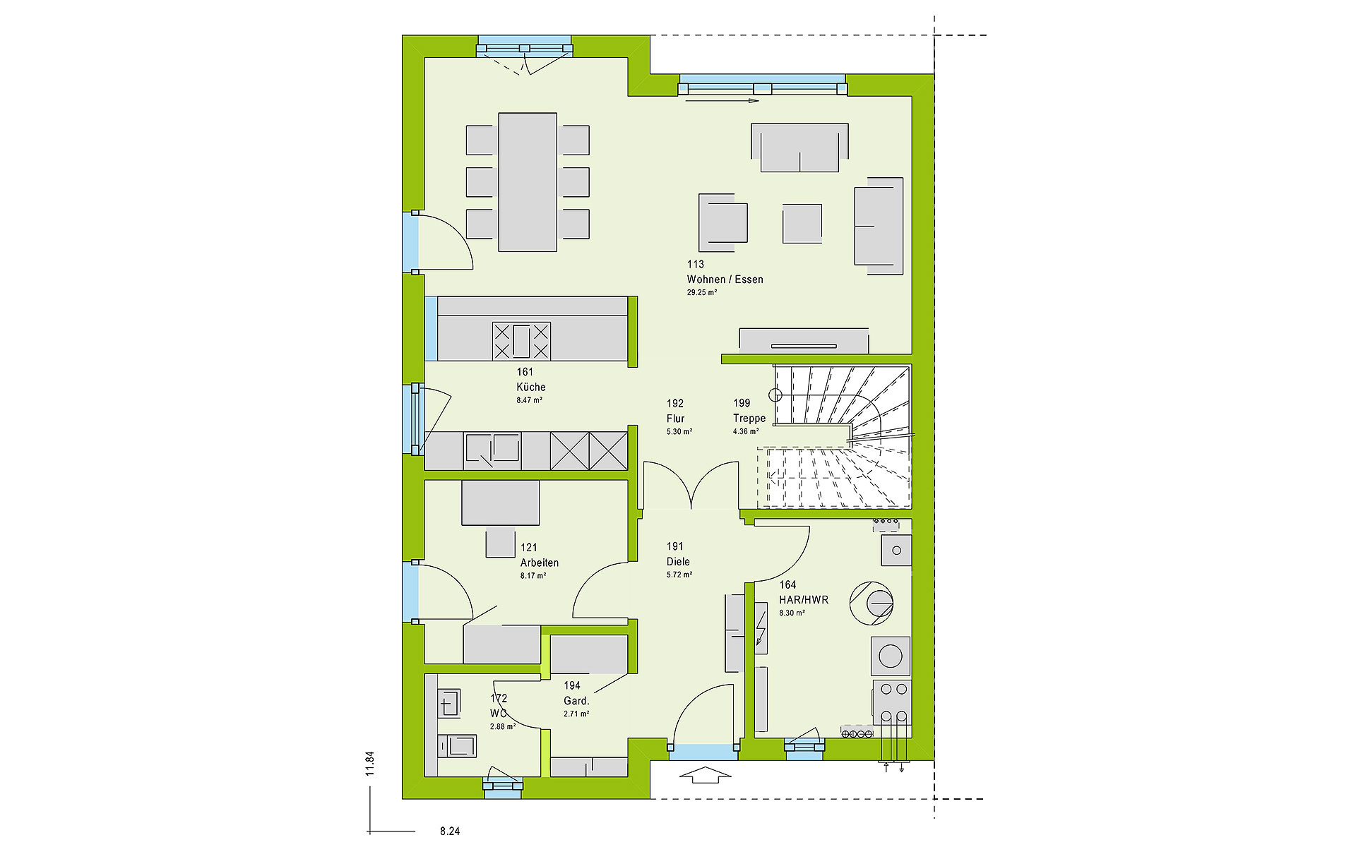 Erdgeschoss TwinStyle 15.01 S von massa haus GmbH