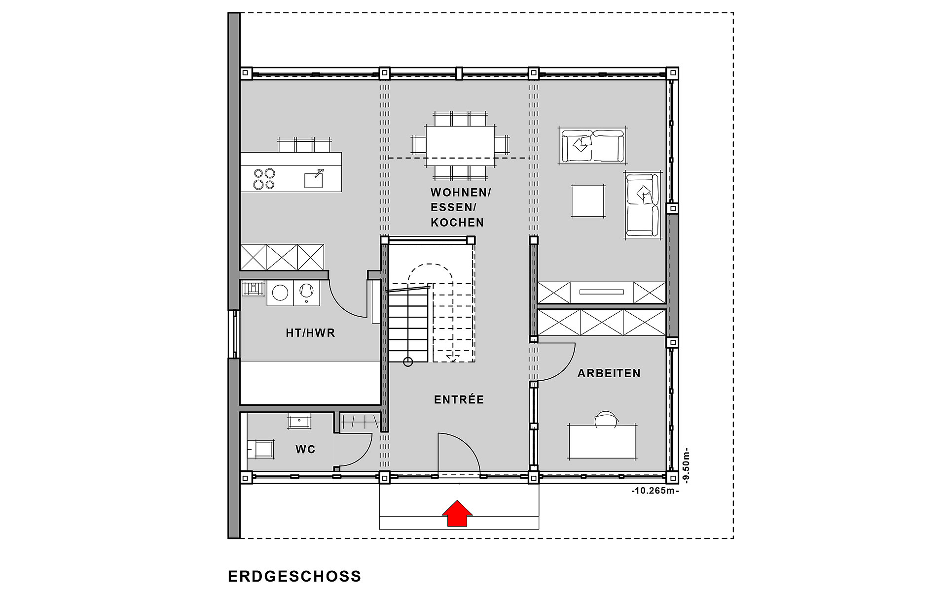 Erdgeschoss FUSION Musterhaus Mannheim von Otto Baukmeier Holzbau - Fertigbau GmbH & Co KG