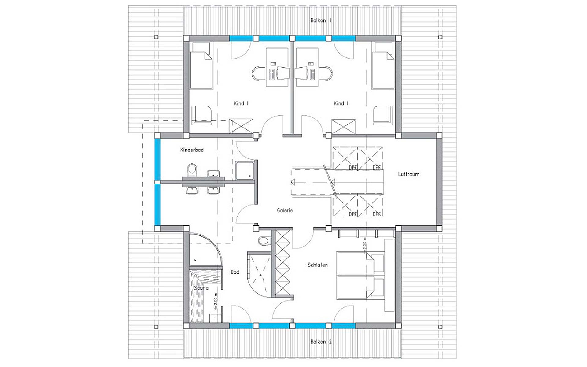 Dachgeschoss Ästhetik Musterhaus Langenhagen von Otto Baukmeier Holzbau - Fertigbau GmbH & Co KG