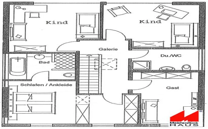 Meisterstück-Haus - Musterhaus Bauhaus-Stil Obergeschoss