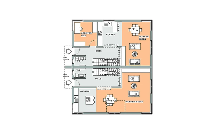 Meisterstück-Haus - Musterhaus KUBUS Dopppelhaus Erdgeschoss