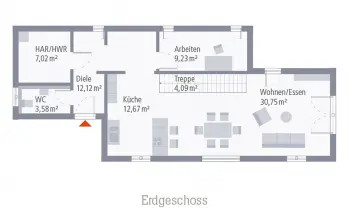 Grundriss Satteldach Design 01 von OKAL