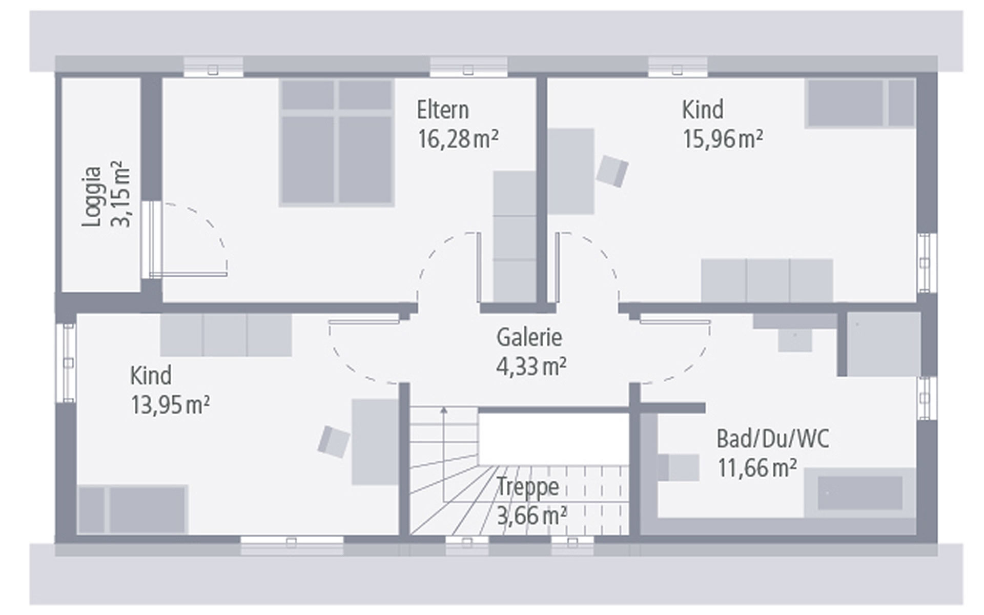 Dachgeschoss Design 02 von OKAL Haus GmbH