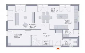 Grundriss Satteldach Design 05 von OKAL