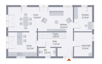 Grundriss Satteldach Design 07 von OKAL