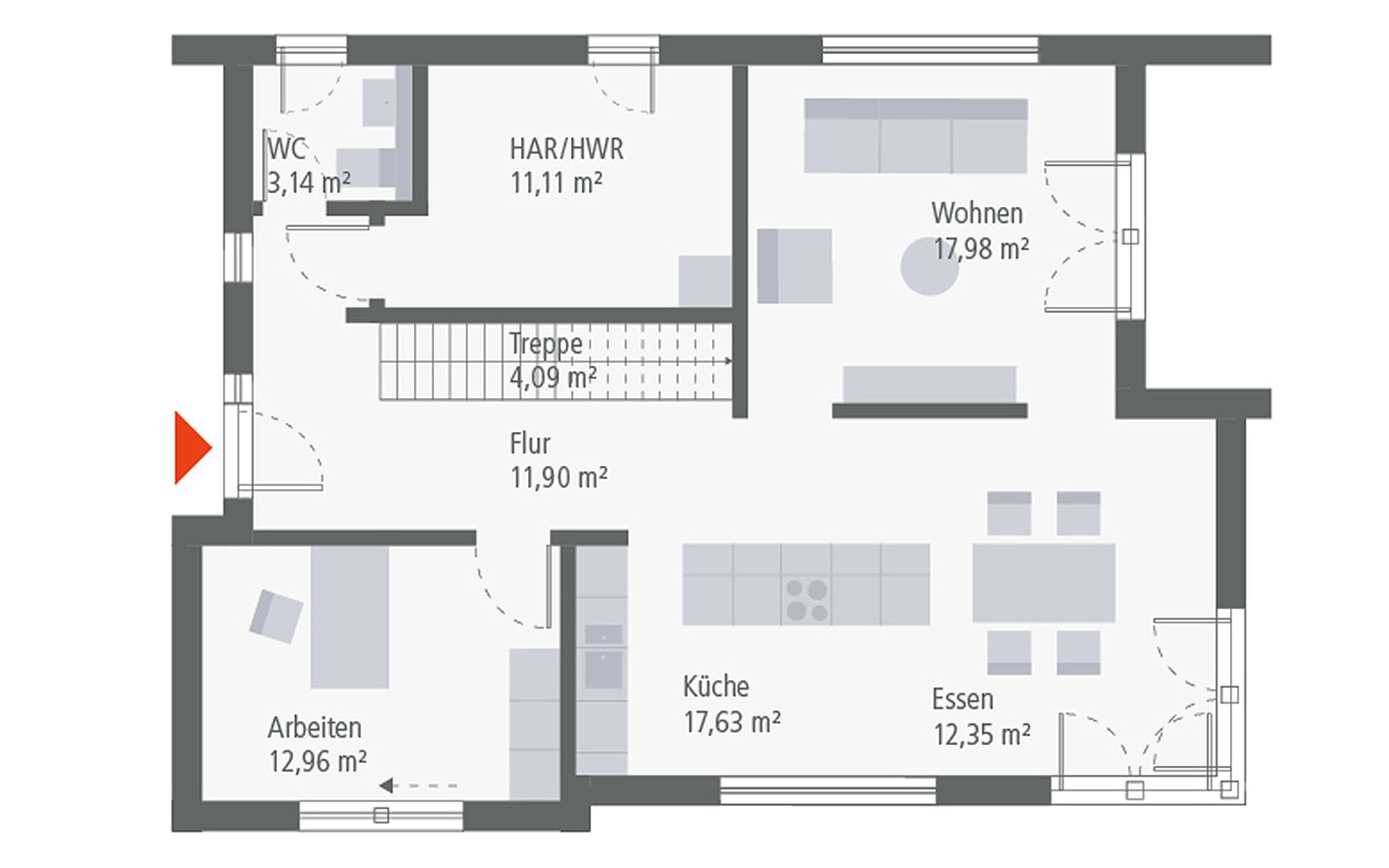 Erdgeschoss Design 13 von OKAL Haus GmbH