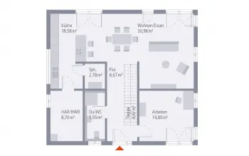 Grundriss Familienhaus Design 16 von OKAL