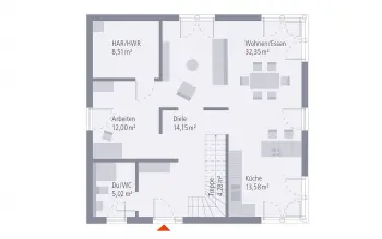 Grundriss Satteldach Design 17 von OKAL
