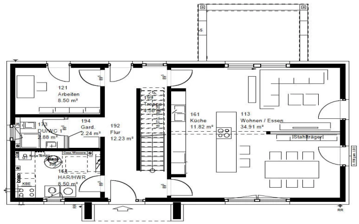 OKAL - Musterhaus F 76-136 B 90 Erdgeschoss