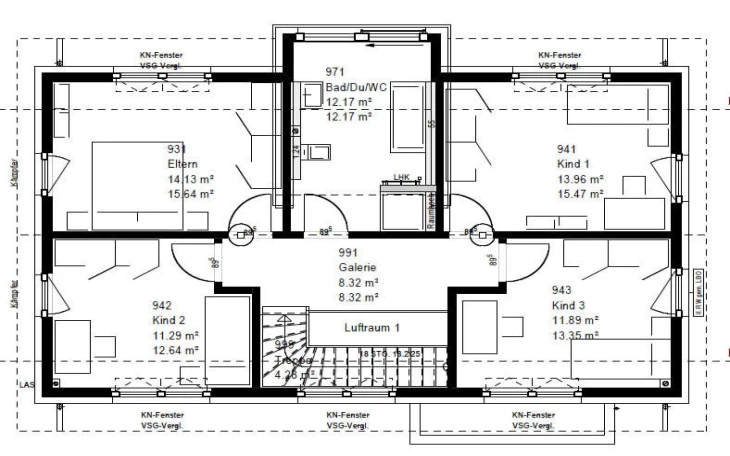 OKAL - Musterhaus F 76-130 B V1 90 Obergeschoss