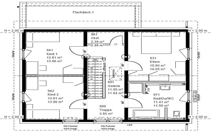 OKAL - Musterhaus F 88-103-B 90 Obergeschoss