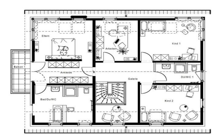 OKAL - Musterhaus FN 104-134 B V3 Dachgeschoss