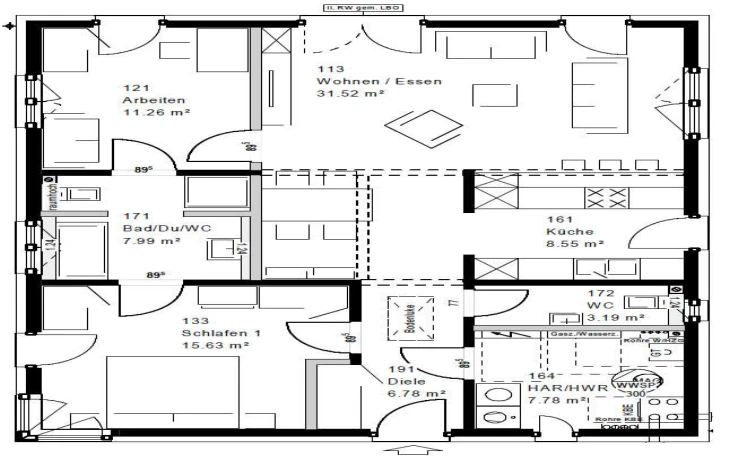 OKAL - Musterhaus FP 094-118 A 90 Erdgeschoss