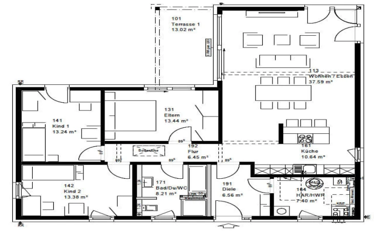 OKAL - Musterhaus FP 82-136 AV2 90 Erdgeschoss