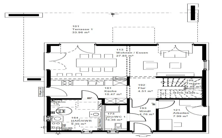 OKAL - Musterhaus FZ 88-100 B V5 90 Erdgeschoss