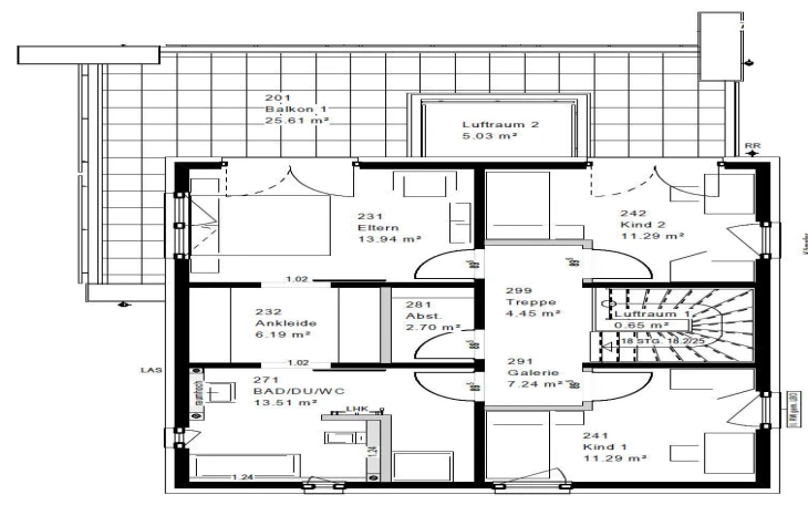 OKAL - Musterhaus FZ 88-100 B V5 90 Obergeschoss