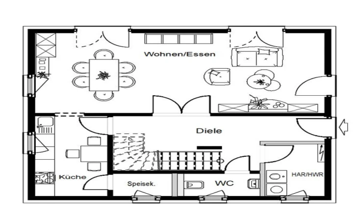 OKAL - Musterhaus F 86-92 B V2 Erdgeschoss