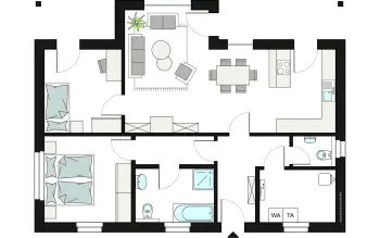 Grundriss Bungalow ProLife 90/20 von ProHaus