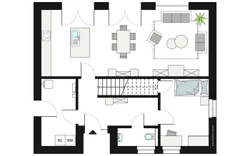 Grundriss Stadtvilla / Villa ProStyle 158/20 von ProHaus