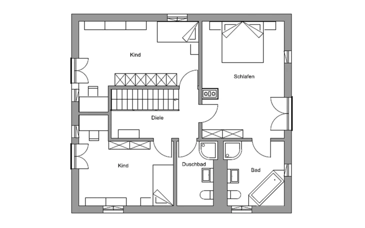 Regnauer - Musterhaus Eva Obergeschoss