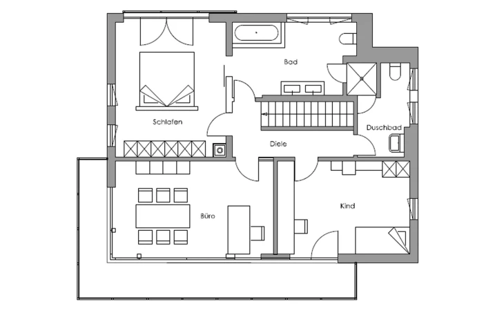 Regnauer - Musterhaus Vita-Cube - Fellbach Obergeschoss