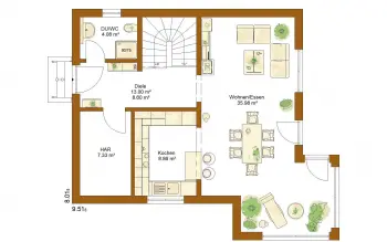 Grundriss Familienhaus CLOU 119 von RENSCH-HAUS