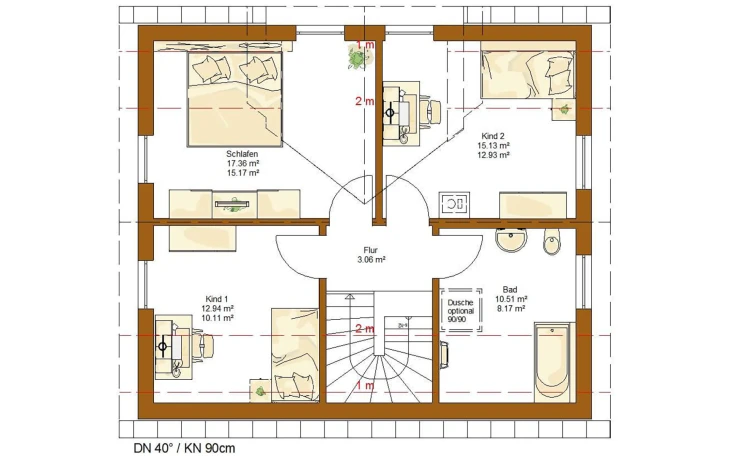 RENSCH-HAUS - Musterhaus CLOU 123 (3 Giebel) Dachgeschoss