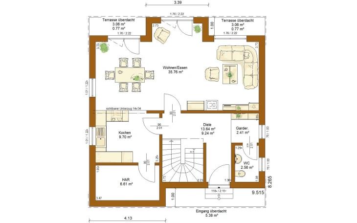 RENSCH-HAUS - Musterhaus CLOU 123 (Pluspaket) Erdgeschoss