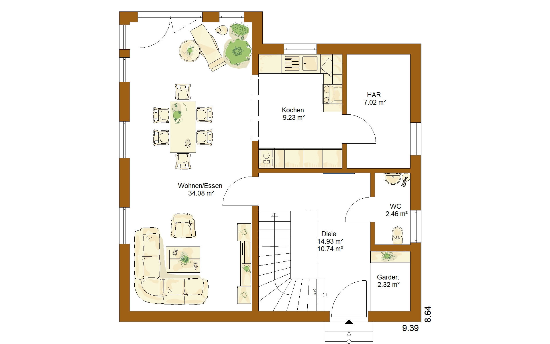 Erdgeschoss CLOU 125 von RENSCH-HAUS GMBH