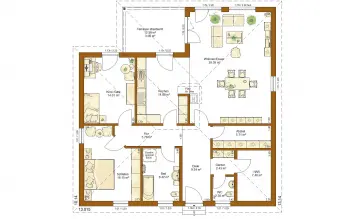 Grundriss Bungalow CLOU 126 von RENSCH-HAUS